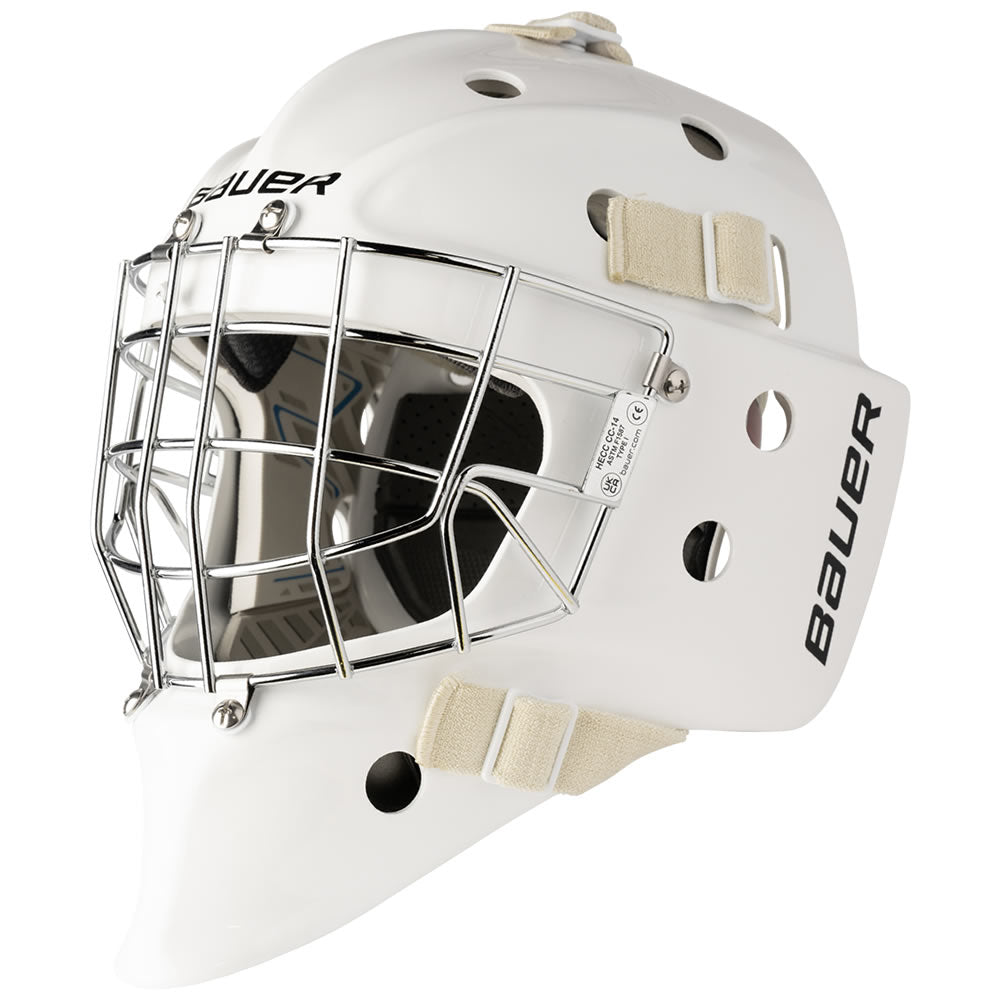 football goalie helmet Bauer 950 Non-Certified Cat Eye Senior Goalie Helmet Medium / White