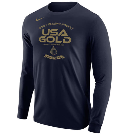 Nike USA Men's Hockey 2026 Gold Medal Club Long Sleeve Tee