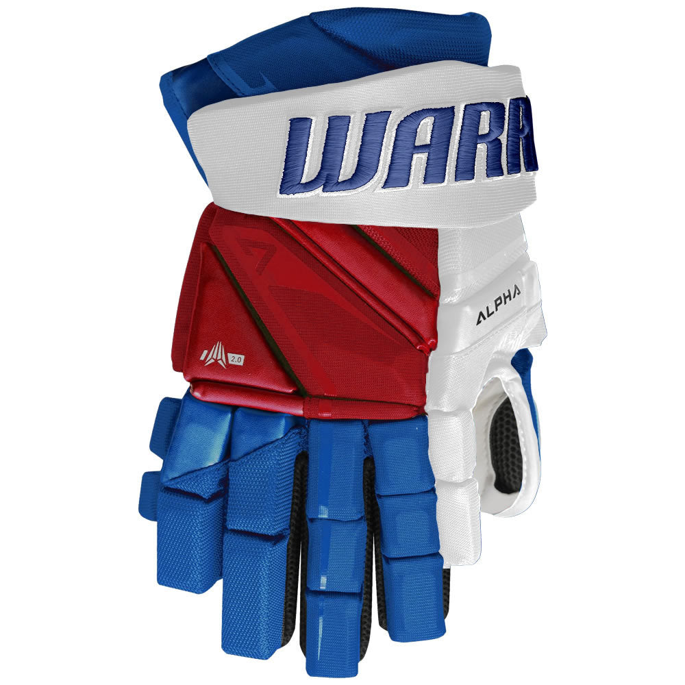 Warrior LX3 NHL Team Stock Gloves NYR Ry/Rd/Wt SR 13