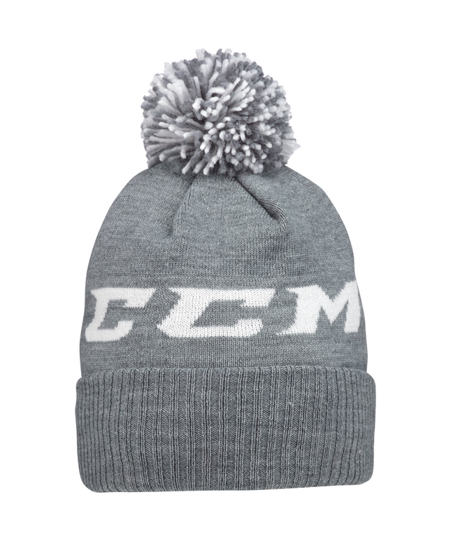 CCM Team Fleece Pom Knit Grey Beanie