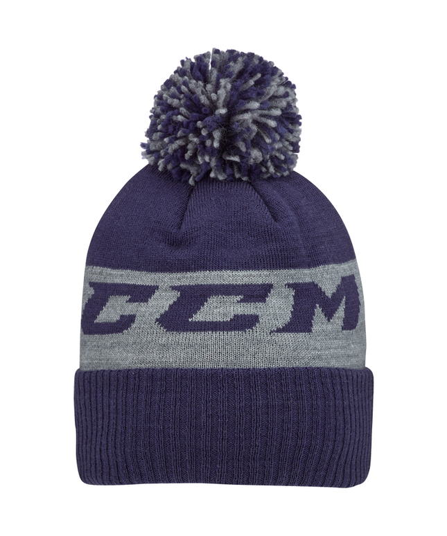 CCM Team Fleece Pom Knit Navy Beanie