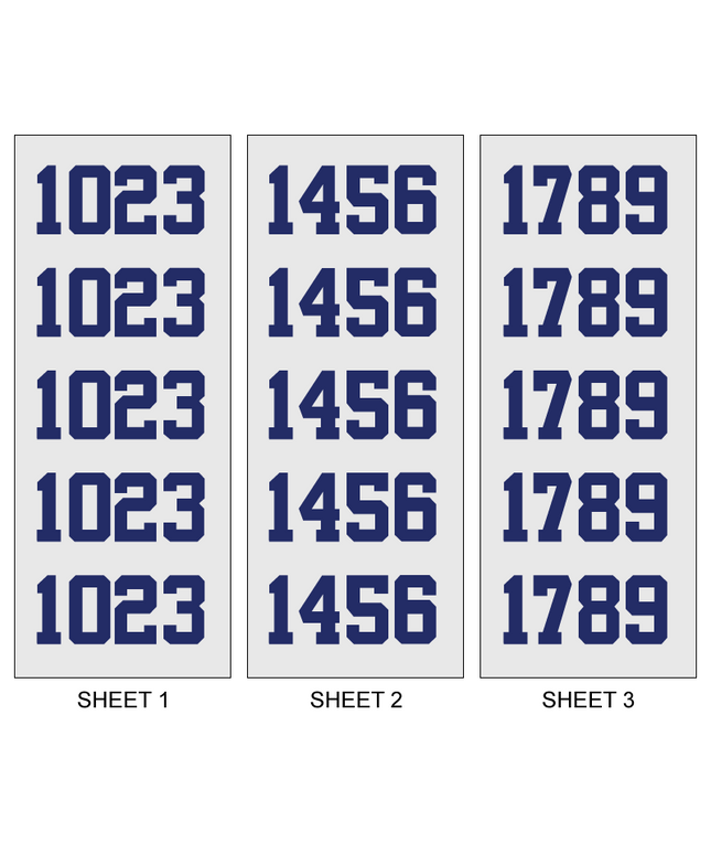 Navy Helmet Number Pack