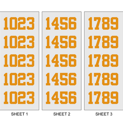 Athletic Gold Helmet Number Pack