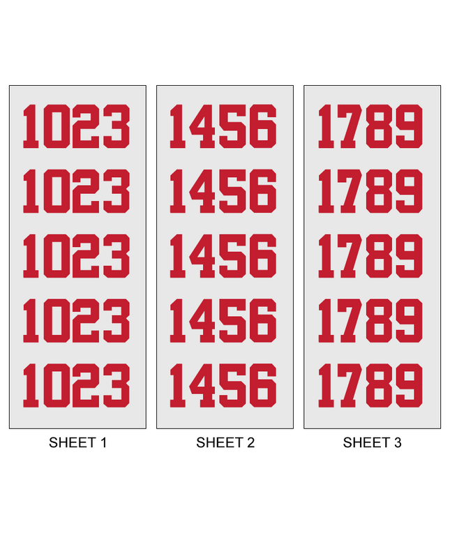 Red Helmet Number Pack