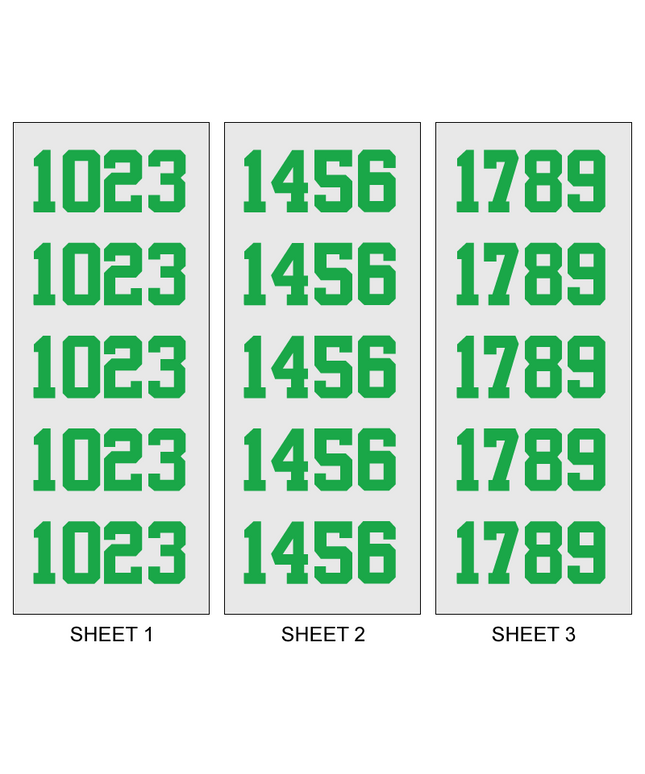 Kelly Green Helmet Number Pack