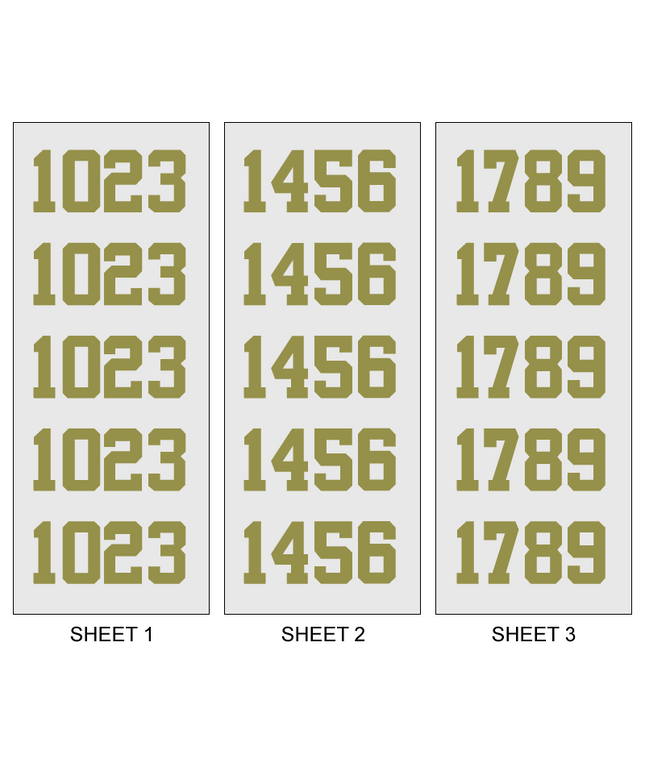 Vegas Gold Helmet Number Pack