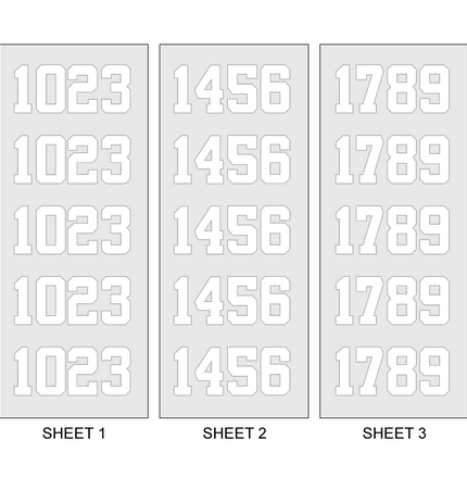 White Helmet Number Pack