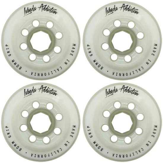 Labeda Addiction White Inline Hockey Wheels (4 Pack)