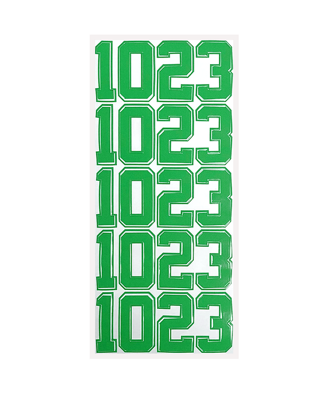 Kelly Green Helmet Number Pack